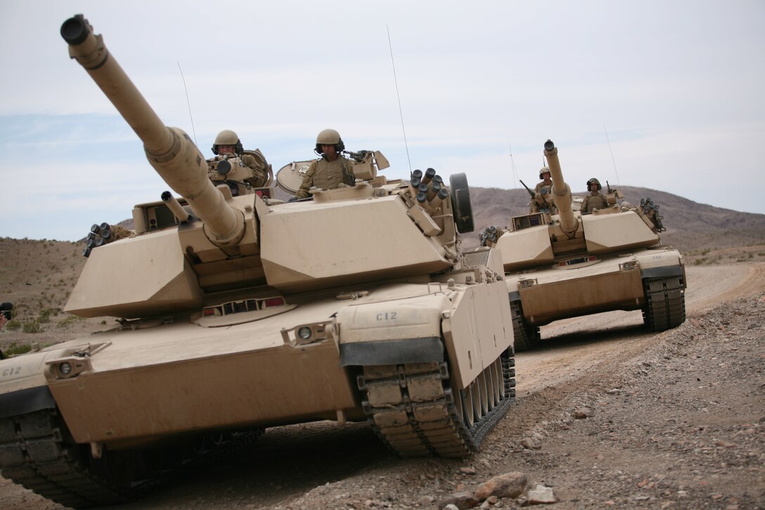 Marines and sailors of Company C, 1st Tank Battalion, conduct a live-fire training exercise at Noble Pass training area April 13 - 18.