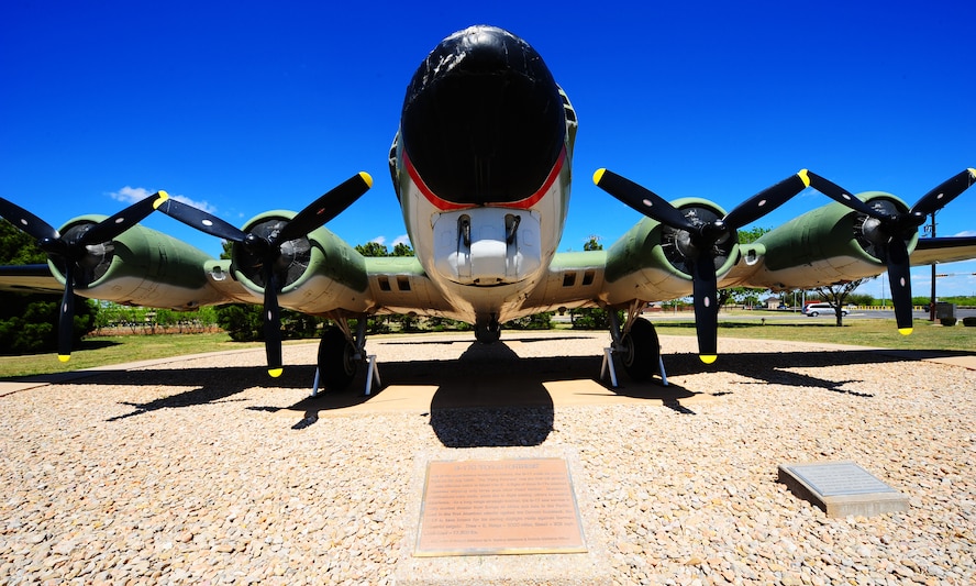 DYESS AIR FORCE BASE, Texas - The B-17 Flying Fortress is part of the Air Park here.  It is famous for participating in the first daylight bombing raids onto Germany.  (U.S. Air Force phot by SSgt Alan Garrison)
