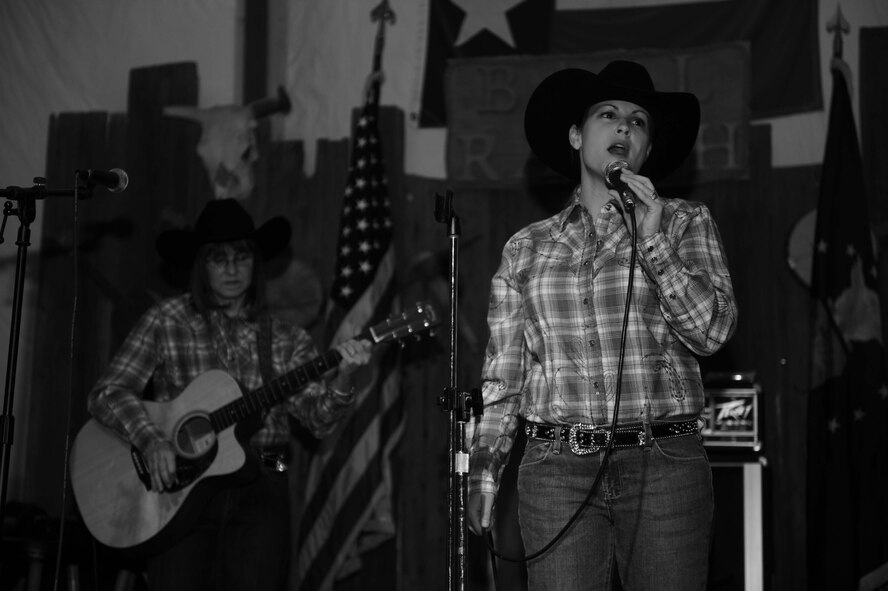 WEST TEXAS - Entertainers provided music for the 317th Airlift Group during their Knucklebuster Ball. The ball recoginiezed top performers in the group. (U.S. Air Force photo by Senior Airman Domonique Simmons)