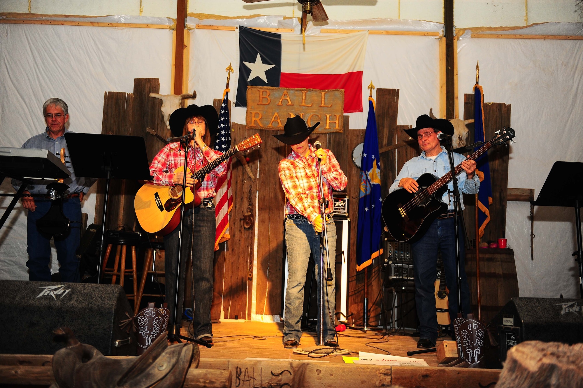 WEST TEXAS - Entertainers provided music for the 317th Airlift Group during their Knucklebuster Ball. The ball recoginiezed top performers in the group. (U.S. Air Force photo by Senior Airman Domonique Simmons)