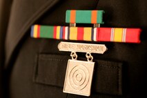 Cpl. Catalina Delgado’s decorations include the Selected Marine Corps Reserve Medal, Navy & Marine Corps Achievement Medal, National Defense Service Medal: a Navy Unit Commendation Medal, and a marksmen rifle shooting badge. In the coming weeks the Marine Aircraft Group 49 supply administration clerk will deploy to Afghanistan. She volunteered because she believes that a Marine has an obligation to attempt to deploy.  (Official U.S. Marine Corps Photo by Sgt. Randall A. Clinton)
