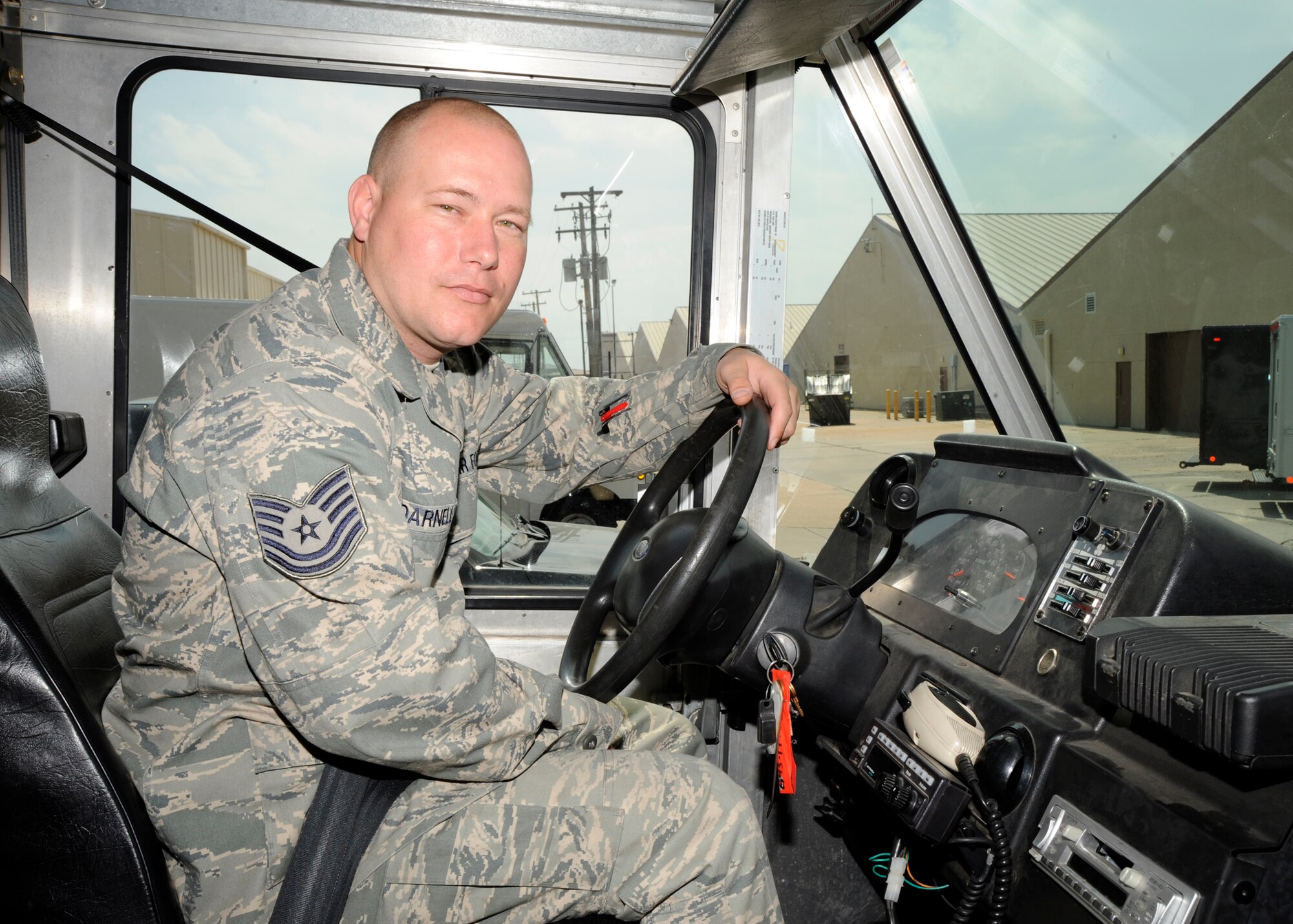 Tech. Sgt. Nathan Darnell, works as a flight line expeditor for 22nd Aircraft Maintenance Squadron 
flight line expeditor
