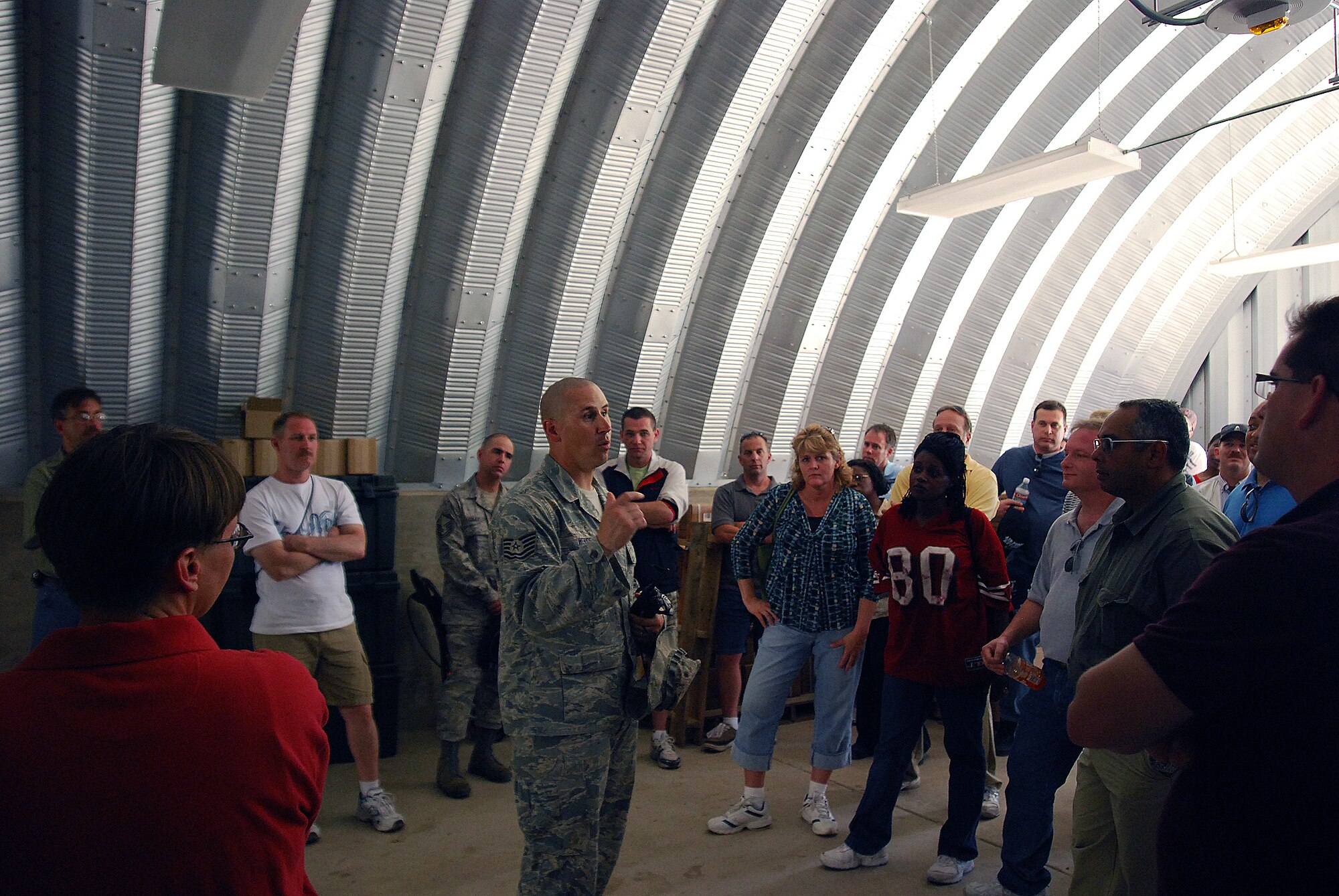 Retired Air Force majors and master sergeants take part in the 2009 Push-Pull exercise at Lackland Air Force Base, Texas.  The exercise tested the ability of Air Force officials to recall retired Airmen with specific skills should their expertise be needed in the future. (U.S. Air Force photo/Airman Brian McGloin)