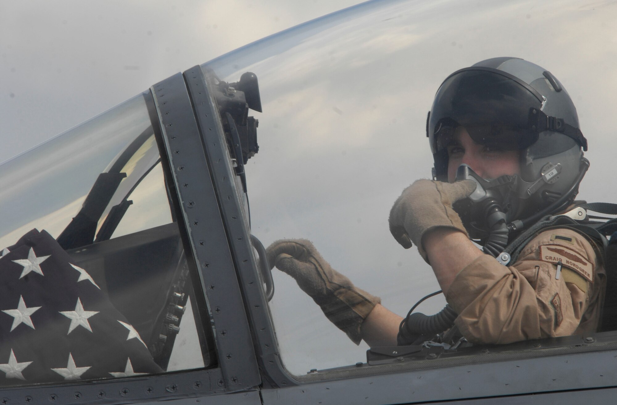 1st Lt. Craig Nordgren, waits for approval from the tower to take off in an F-15E "Strike Eagle" at Bagram Air Field, Afghanistan, April 12. Lieutenant Nordgren is responsible for providing close air support to U.S. and coalition ground troops in Afghanistan. Lieutenant Nordgren is deployed from the 492nd Royal Air Force Lakenheath, England. (U.S. Air Force photo/ Senior Airman Erik Cardenas)
