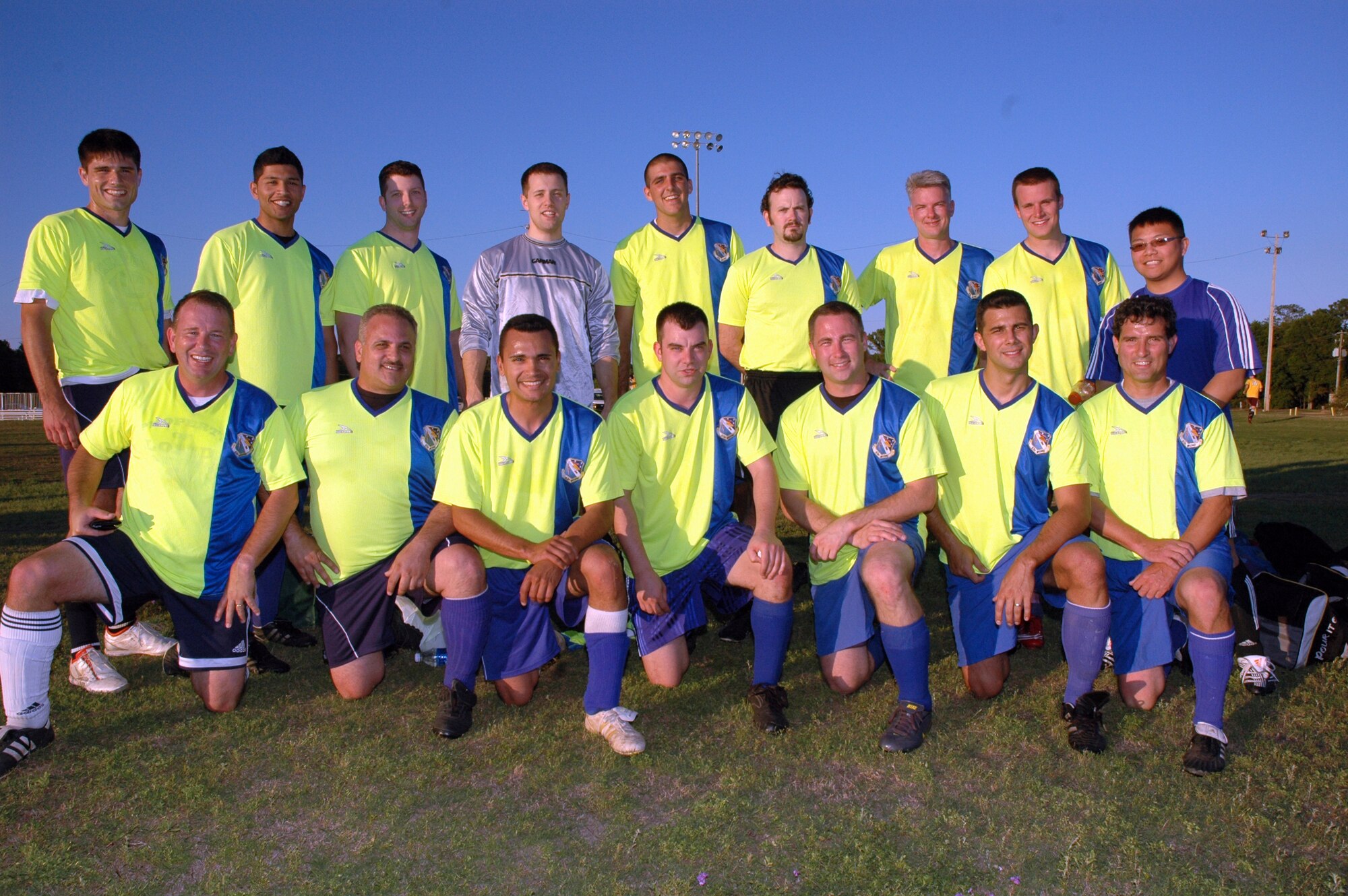 EGLIN AIR FORCE BASE, Fla. -- The 53rd Wing beat the 96th Civil Engineer Squadron April 14 4-1, earning the right to proceed to the 2009 Intramural Soccer Season championship game where they will face the 46th Test Wing.  (U.S. Air Force photo/ Airman Anthony Jennings)
