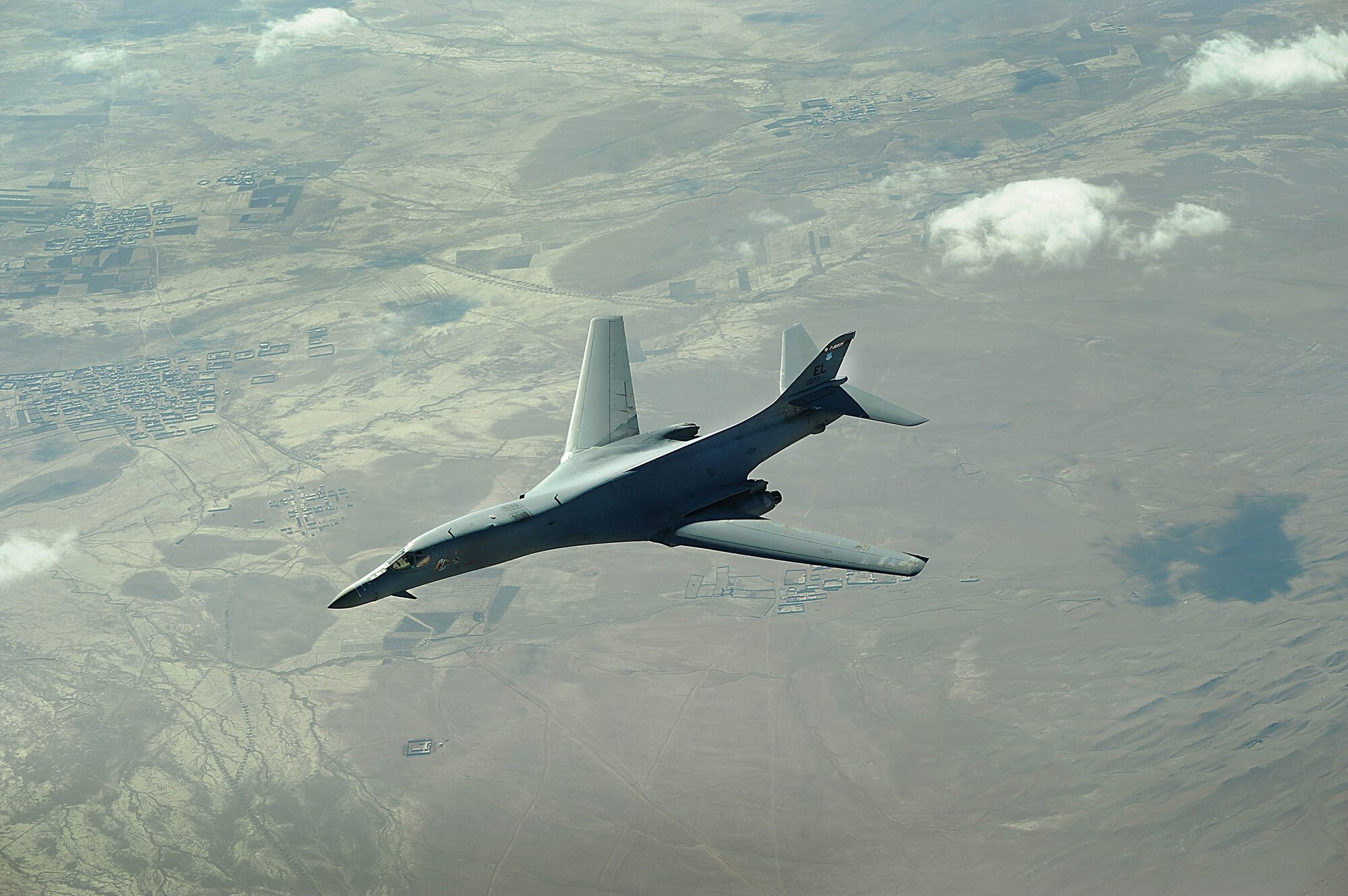 Air Force officials are considering High Velocity Maintenance, or HVM, at Tinker Air Force Base, Okla., for the B-1B Lancer such as this one flying a mission over Afghanistan. If HVM is approved, it will  be significant change in how the Air Force maintains its aircraft.  HVM provides a fix before something breaks through a more comprehensive analysis of each aircraft. (U.S. Air Force photo) 
