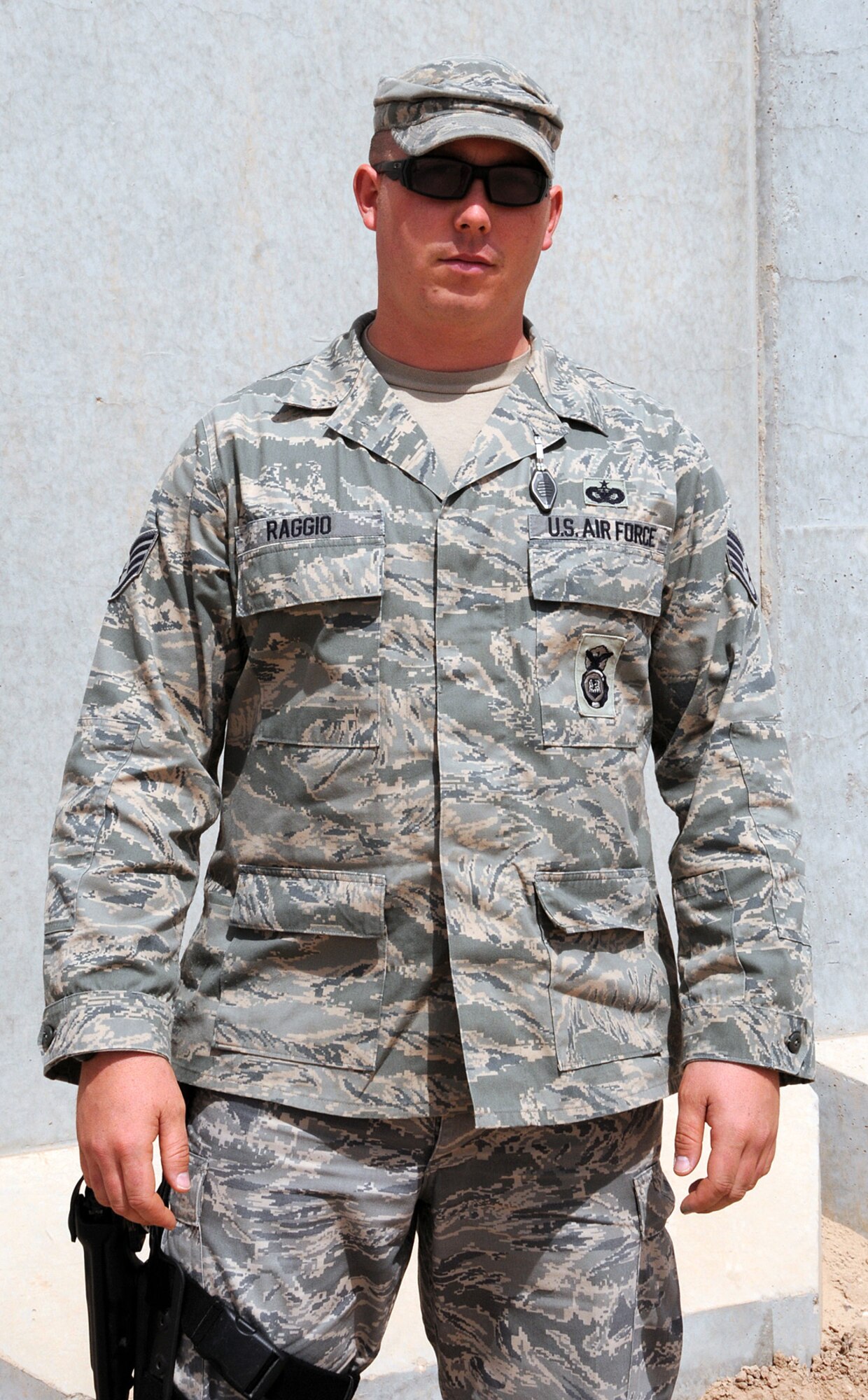 CAMP BUCCA, Iraq -- Staff Sgt. Justin Raggio, 887th Expeditionary Security Forces Squadron, is deployed from the 30th Security Forces Squadron at Vandenburg Air Force Base, Calif. (U.S. Air Force courtesy photo)