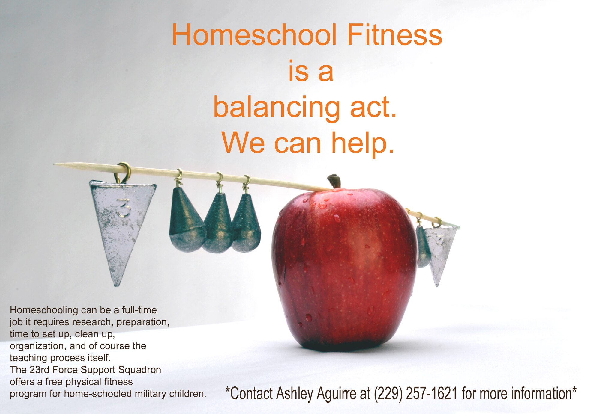 MOODY AIR FORCE BASE, Ga. -- The 23rd Force Support Squadron offers a free fitness program for home-schooled military family members ranging from toddlers to teenagers. The 23rd FSS provides certified personal trainers to help instruct the program, which offers the children various individual activities and a group sport to promote socialization. (U.S. Air Force photo illustration by Senior Airman Javier Cruz Jr.)