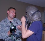 More than 300 Junior ROTC students visited the 433rd Airlift Wing, April 16, 2009. The students were mostly from Texas high schools, with one group traveling from Colorado Springs, Colo. Cadets toured several Alamo Wing work areas including, the C-5 Galaxy aircraft, the 433rd Aeromedical Evacuation Squadron, the 433rd Training Readiness Squadron and 433rd Life Support Section. (U.S. Air Force Photo/Captain Carla Gleason)