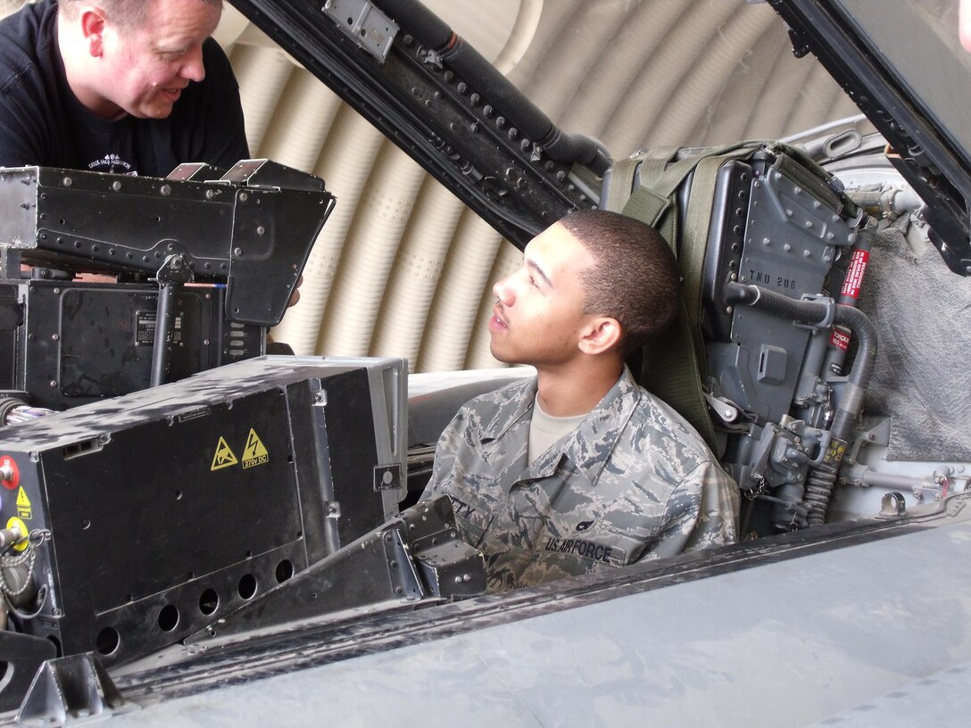 SEYMOUR JOHNSON AIR FORCE BASE, N.C. -- Senior Airman Christopher Twitty received an invitation to tour a Royal Air Force GR4 Tornado while deployed to Southwest Asia. Airman Twitty was able to view the multi-role combat fighter because of his support in a basewide rekey effort for communications. Airman Twitty is a Reservist with the 916th Communication Squadron and serves as a ground radio maintenance apprentice.
