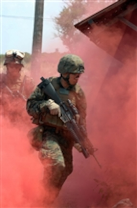 U.S. Marines and the Armed Forces of the Philippines marines conduct a boat raid field training exercise at San Antonio Naval Base, Zambales, Philippines, during Exercise Balikatan 2009 on April 14, 2009.  The purpose of Balikatan 09 is to conduct bilateral training between the Philippines military and the U.S. military.  