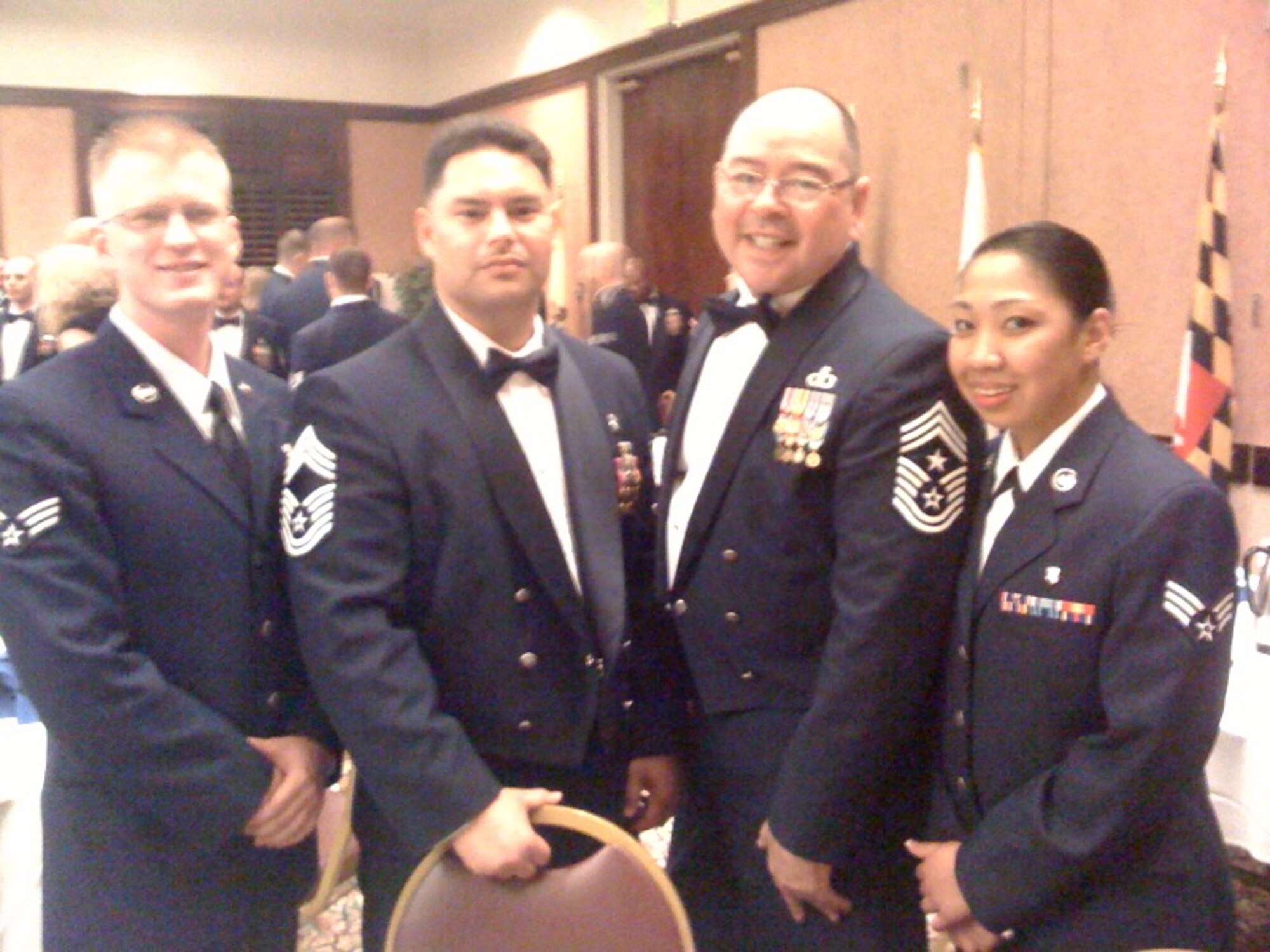 SrA Scott Connary, 452 LRS, and SrA Angeline Santos, 752 MDS, graduated from Airman Leadership School (ALS) at Travis AFB on March 26. ALS is a 37-day course of instruction with an emphasis on combat expeditionary leadership and related skills. With a curriculum that involves the whole person, ALS focuses on leader/follower skills, the core values; a fair amount of physical education, including a fit to fight regiment. SrA Scott Connary was the recipient of the Academic Achievement Award and the Distinguished Graduate Award. (U.S. Air Force photo)
