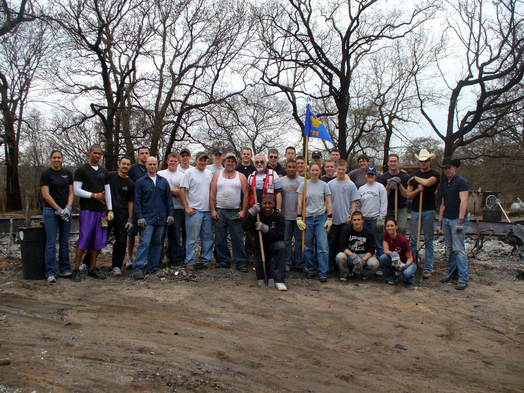 A group of Airmen from the 552nd Training Squadron volunteered their time to help a local family who lost their home in the recent wildfires.