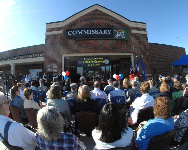 DYESS AIR FORCE BASE, Texas - The Dyess AFB Commissary holds its grand reopening April 21, here. Changes include expanding the commissary from 70,494 square feet to 76,577 square feet. Checkouts were remodeled to include four self checkout stands. The sales area also expanded by slightly less than 5,000 square feet. (U.S. Air Force photo by Airman 1st Class Chelsea White)