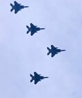 A 4-Ship Flyover of F-15's from the 125th Fighter Wing, Jackosnville, Fla. perform at the Cecil Field Airshow, April 19, 2009. (Air National Guard photo by Tech. Sgt. Shelley Gill)
