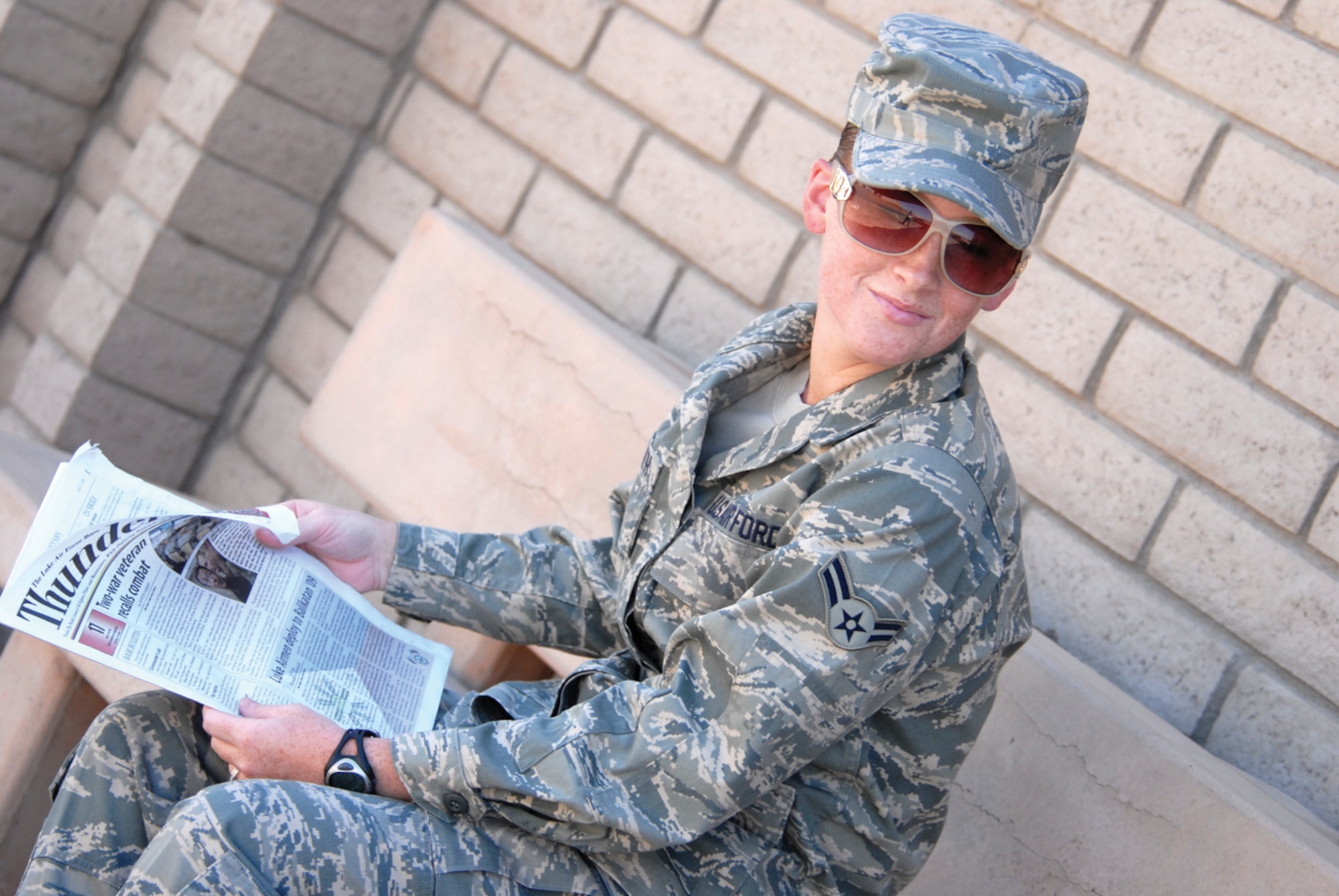 #8 Unauthorized sunglasses (style and wear)
Sunglasses are allowed to have conservative ornamentation on the frames and lenses. Frames may be black or brown material or gold or silver wire. Brand name glasses may be worn with a small logo on the frames or lenses. The logo must be the same color as the frames or lenses. Conservative wrap-around sunglasses may be worn. Sunglasses must have conservative lenses and frames (faddish styles and mirrored lenses are prohibited). Sunglasses cannot be worn in formation. Sunglasses cannot be worn around the neck, on the top or back of the head, or hanging exposed on the uniform. Sunglasses will be worn in the manner for which they were made. For more information, see AFI 36-2903 Table 2.6, Line 7. (U.S. Air Force photo illustration)