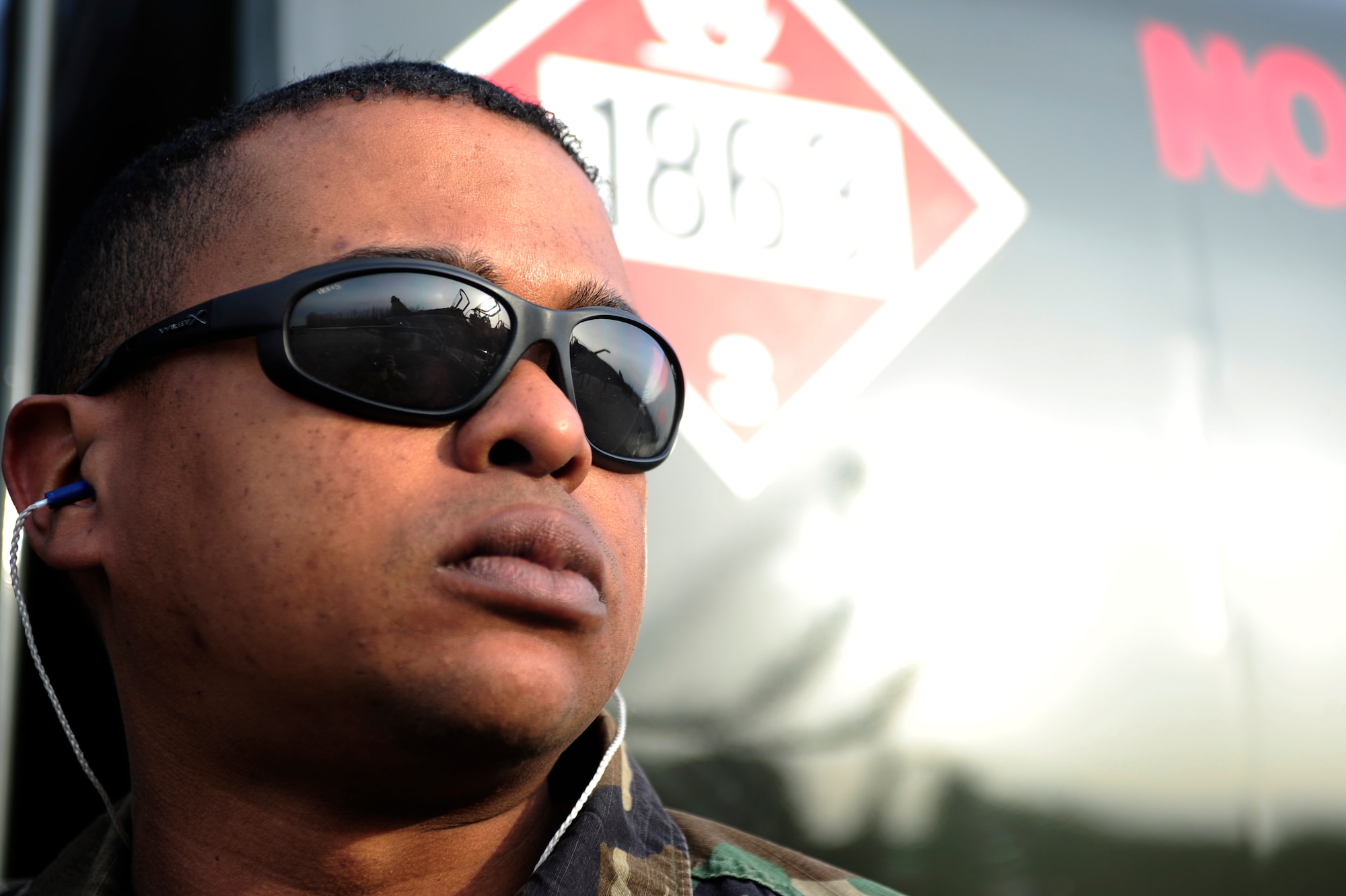 Staff Sgt. Termar Watson, 132nd Logistic Readiness Squadron, Des Moines Air National Guard, Iowa, waits until Staff Sgt. Michael Iggiotti (Not Shown), French Air Force, hooks up the fuel line to a French Dassault M2000 Mirage during RED FLAG-Alaska 09-2 April 22, 2009, Eielson Air Force Base, Alaska. This exercise provides unique opportunities to integrate various forces into joint, coalition and bilateral training from a simulated forward operating base.  (U.S. Air Force Photo/Senior Airman Jonathan Snyder)