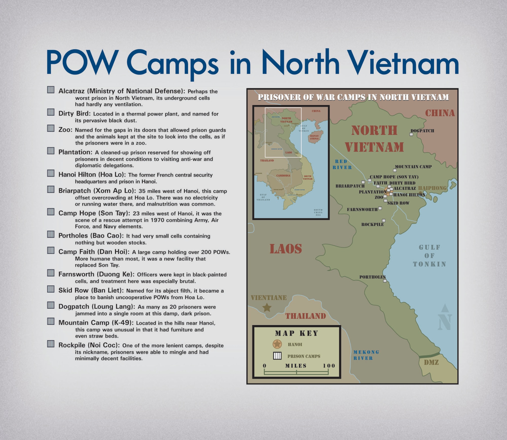 Prison locations in North Vietnam. (U.S. Air Force)