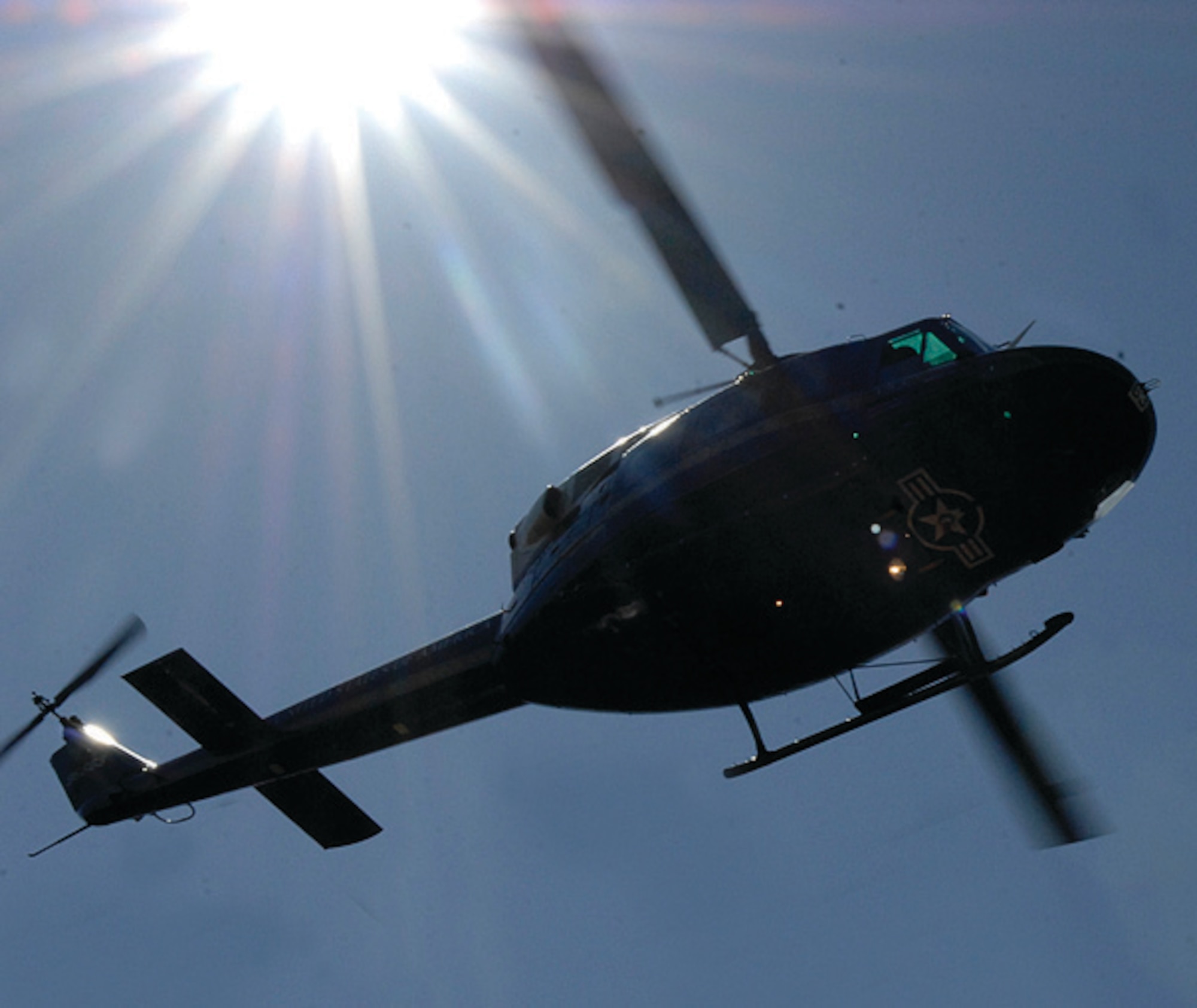 A 1 HS UH-1 Huey helicopter takes off from Brandywine, Md. April 17. (U.S. Air Force photo/ Senior Airman Giang Nguyen)