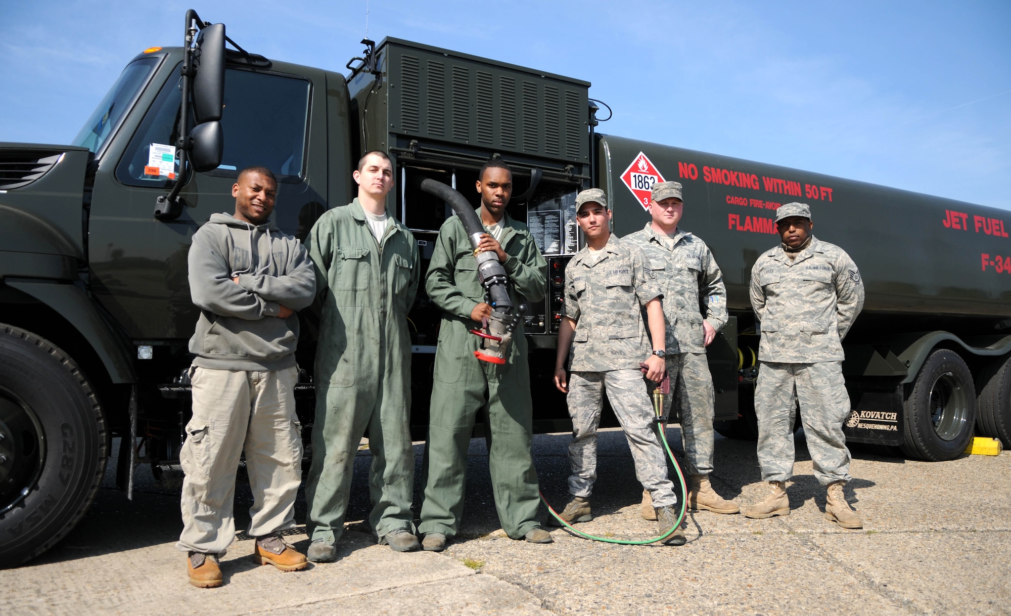 The 100th Logistics Readiness Squadron fuels maintenance division recently received five new fuel trucks to update their fleet.  The new trucks bring the shop’s count to nine, all of which are under two years old.  The trucks being replaced, which still function superbly due to high maintenance standards, could be sent to the Middle East to continue fueling the fight.  (U.S. Air Force photo by Staff Sgt. Austin M. May)