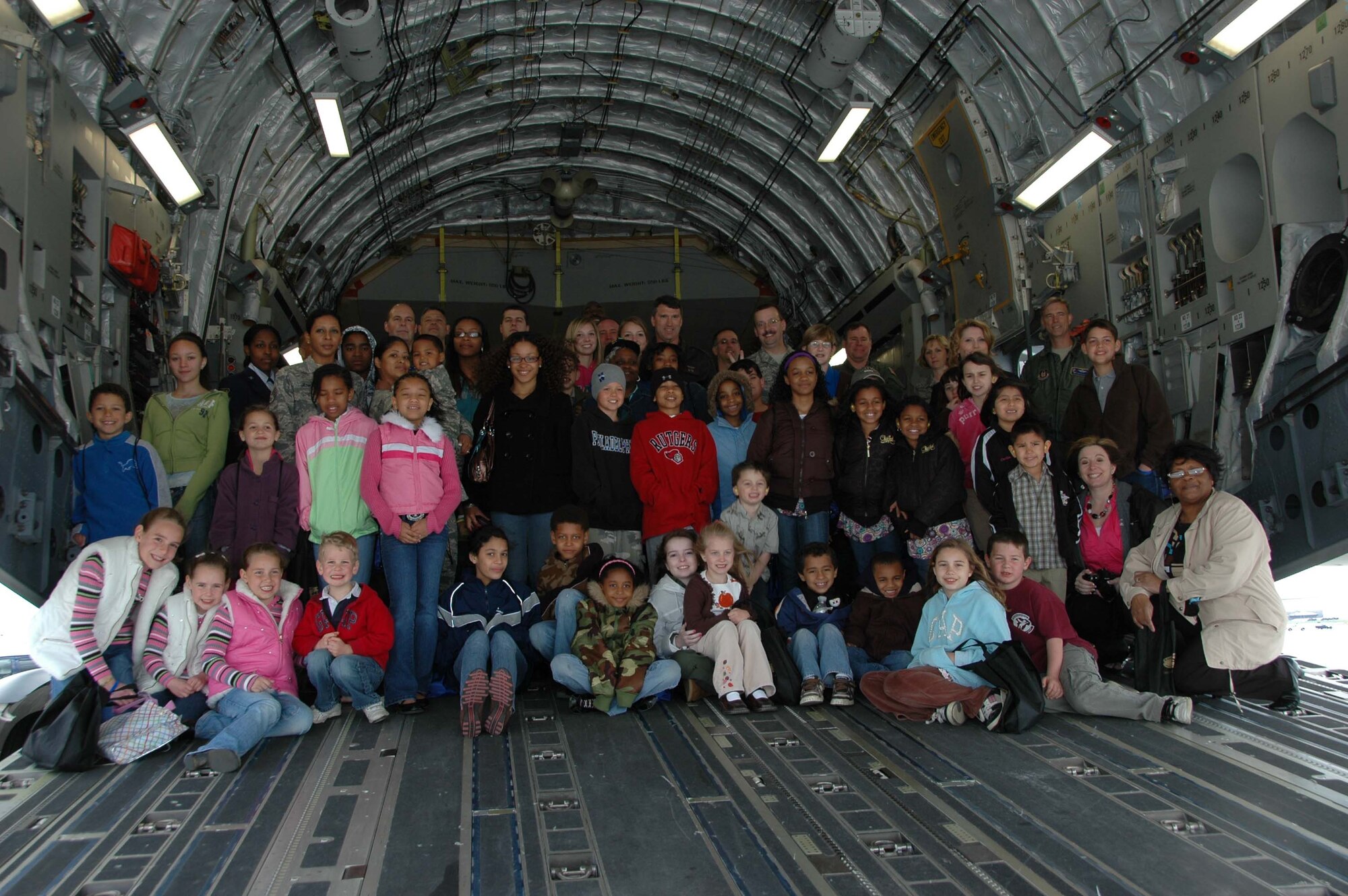 MCGUIRE AIR FORCE BASE, N.J. -- More than 50 Citizen-Airmen children participated in the 2009 Bring Your Sons and Daughters to Work event held April 23 at McGuire Air Force. In addition to seeing their parent's work areas the children toured the C-17 and KC-10 aircraft and learned about the base's bird strike avoidance program during a visit to the Falcon Environmental Services section. (U.S. Air Force photo by/Master Sgt. Donna T. Jeffries)