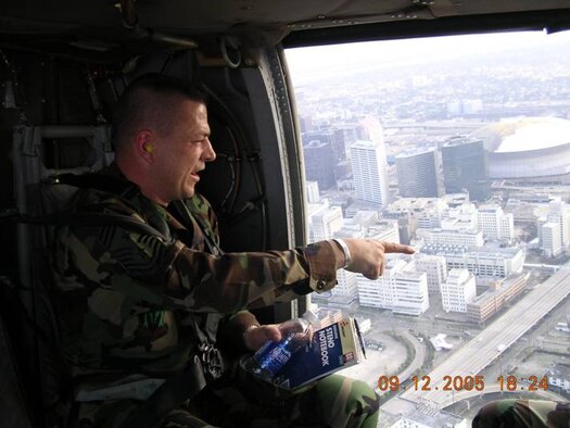 Chief Master Sgt. W. Allen Usry examines the devastation in New Orleans after Hurricane Katrina during a command visit to examine the area.  Chief Usry has been selected to become the first Air National Guard Command Senior Enlisted Advisor for a combatant command.
