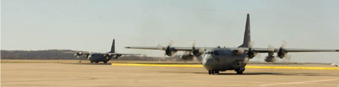 The 139th Airlift Wing receives two additional C-130s from the Idaho Air National Guard on April 2nd, 2009. (U.S. Air Force photo by Staff Sgt. Micael Crane) (RELEASED)