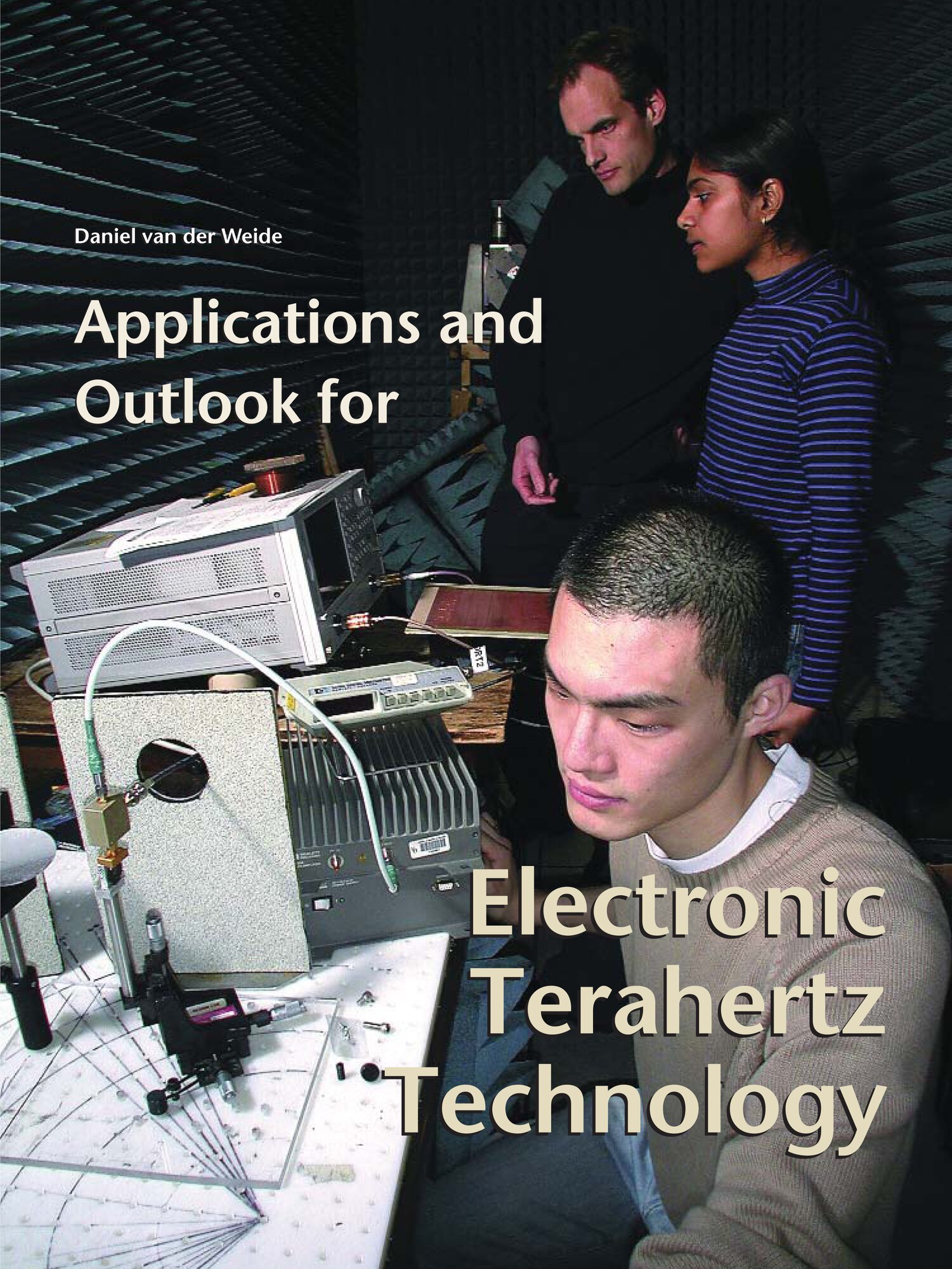 Professor van der Weide and graduate students Rashmi Pahak and Min Choi investigate space applications of Terahertz technology at the University of Wisconsin. (Credit: Jim Beal, UW-Madison College of Engineering)