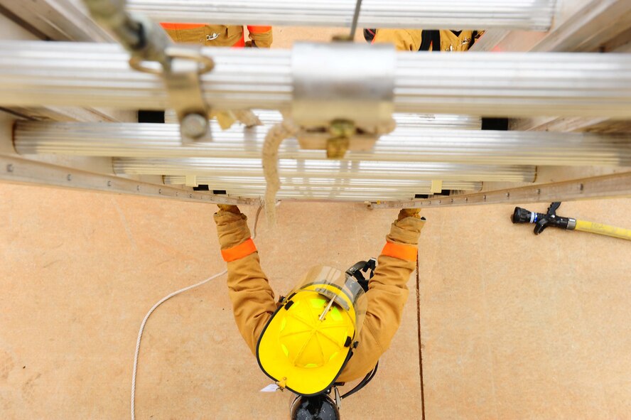 DYESS AIR FORCE BASE, Texas - Dyess firefighters conduct training April 23 here. Dyess firefighters have recently supported extinguishing multiple grass fires in the big country. (U.S. Air Force photo by Airman 1st Class Stephen Reyes)