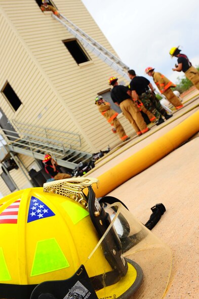 DYESS AIR FORCE BASE, Texas - Dyess firefighters conduct training April 23 here. Dyess firefighters have recently supported extinguishing multiple grass fires in the big country. (U.S. Air Force photo by Airman 1st Class Stephen Reyes)
