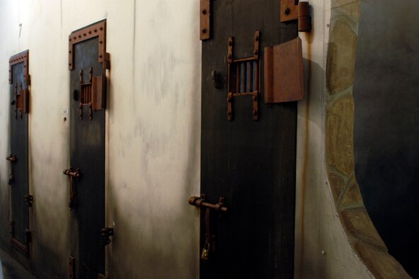 DAYTON, Ohio - Recreated POW cells in the Return with Honor: American Prisoners of War in Southeast Asia exhibit in the Southeast Asia War Gallery at the National Museum of the U.S. Air Force. (U.S. Air Force photo)