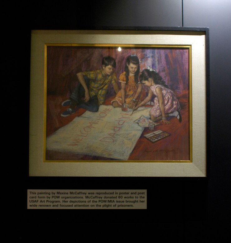 DAYTON, Ohio - This painting by Maxine McCaffrey was reproduced in poster and post card form by POW organizations. McCaffrey donated 60 works to the USAF Art Program. Her depictions of the POW/MIA issue brought her wide renown and focused attention on the plight of prisoners. (U.S. Air Force photo)