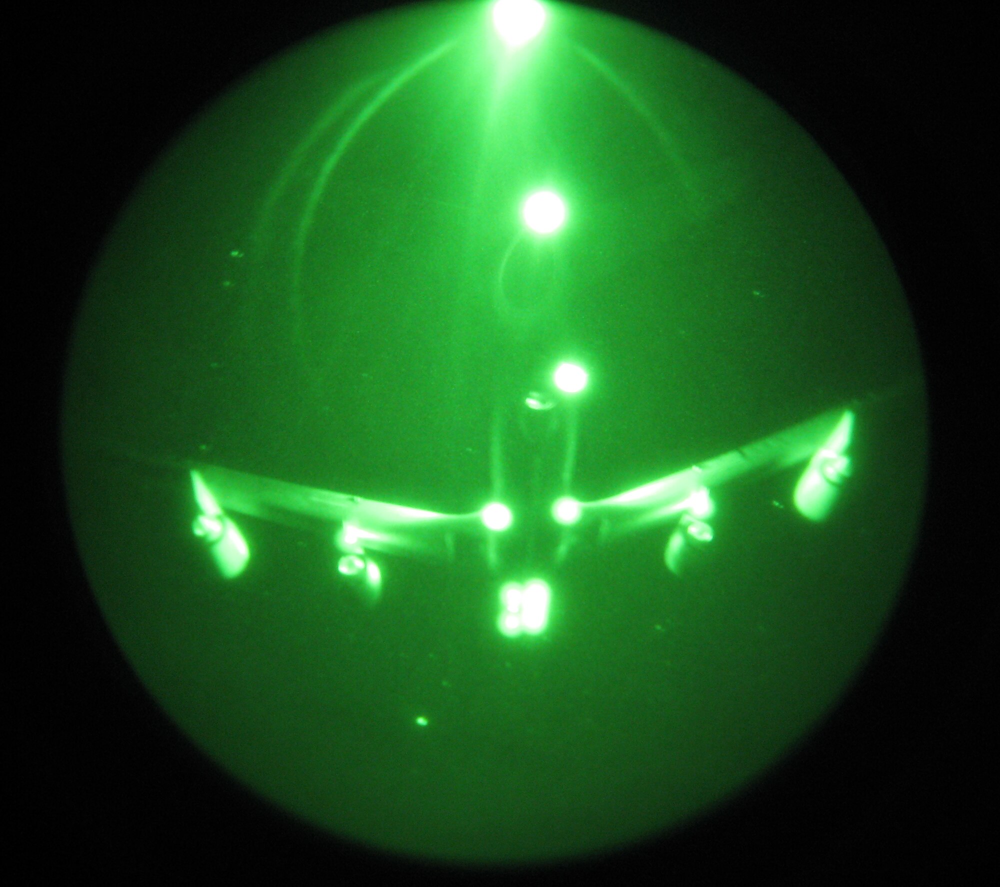A McConnell KC-135 Stratotanker holds its course as another KC-135 approaches to be refueled during a multi lateral exercise sortie, April 15.  McConnell AFB is currently the only operational Air Mobility Command base operating KC-135 that can be refueled another KC-135. (Photo by Capt. Samuel Dixon)
