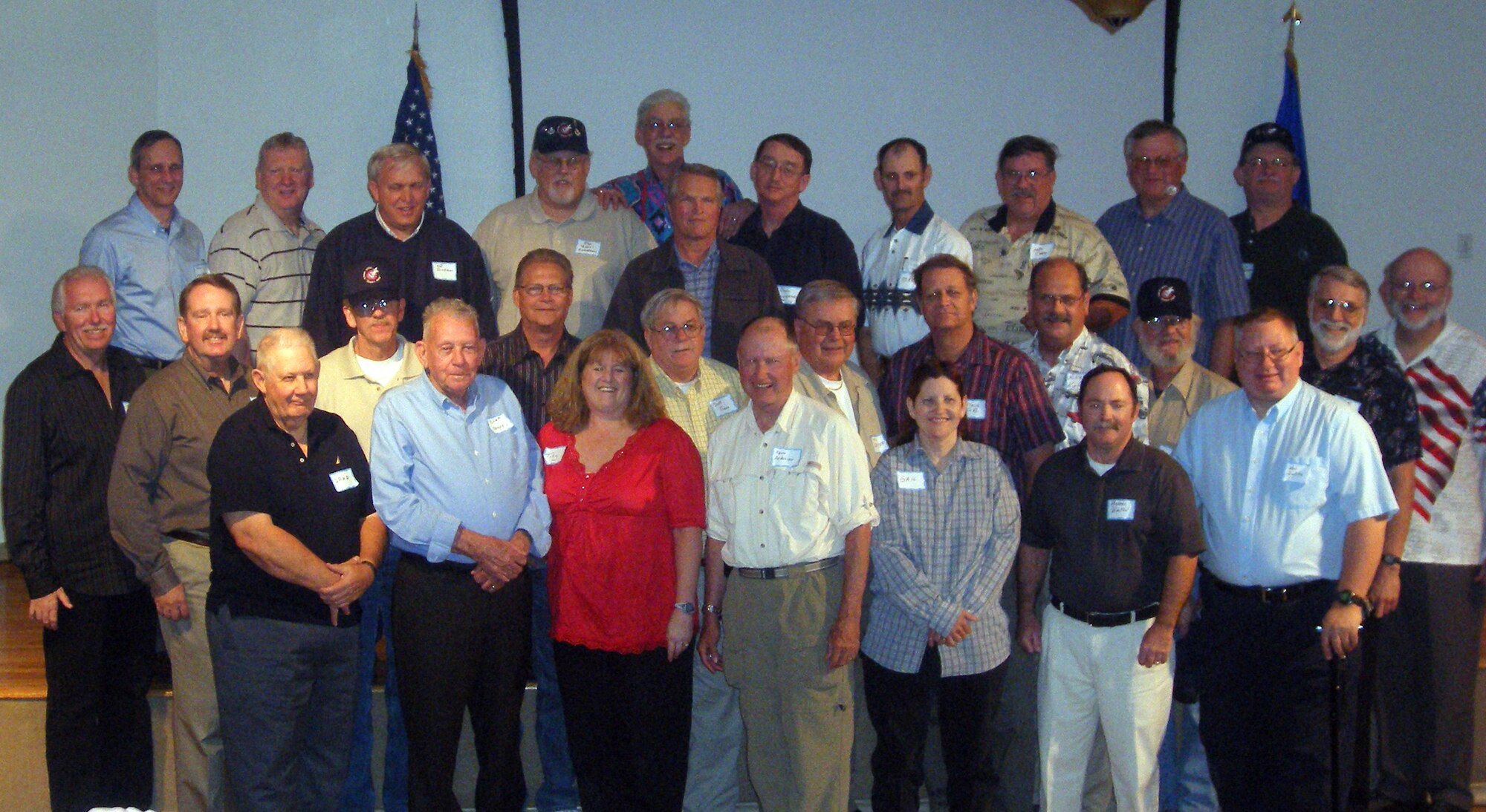 Thirty-two former members of the 6510th Security Police Squadron at Edwards gathered at Club Muroc for a reunion dinner April 25th. Seventy “Desert Rats” alumni, ranging in age from 52 to 80, and their family members were given a private tour of the Air Force Flight Test Center Museum, NASA Dryden Flight Research Center and the base flightline. (Courtesy photo)