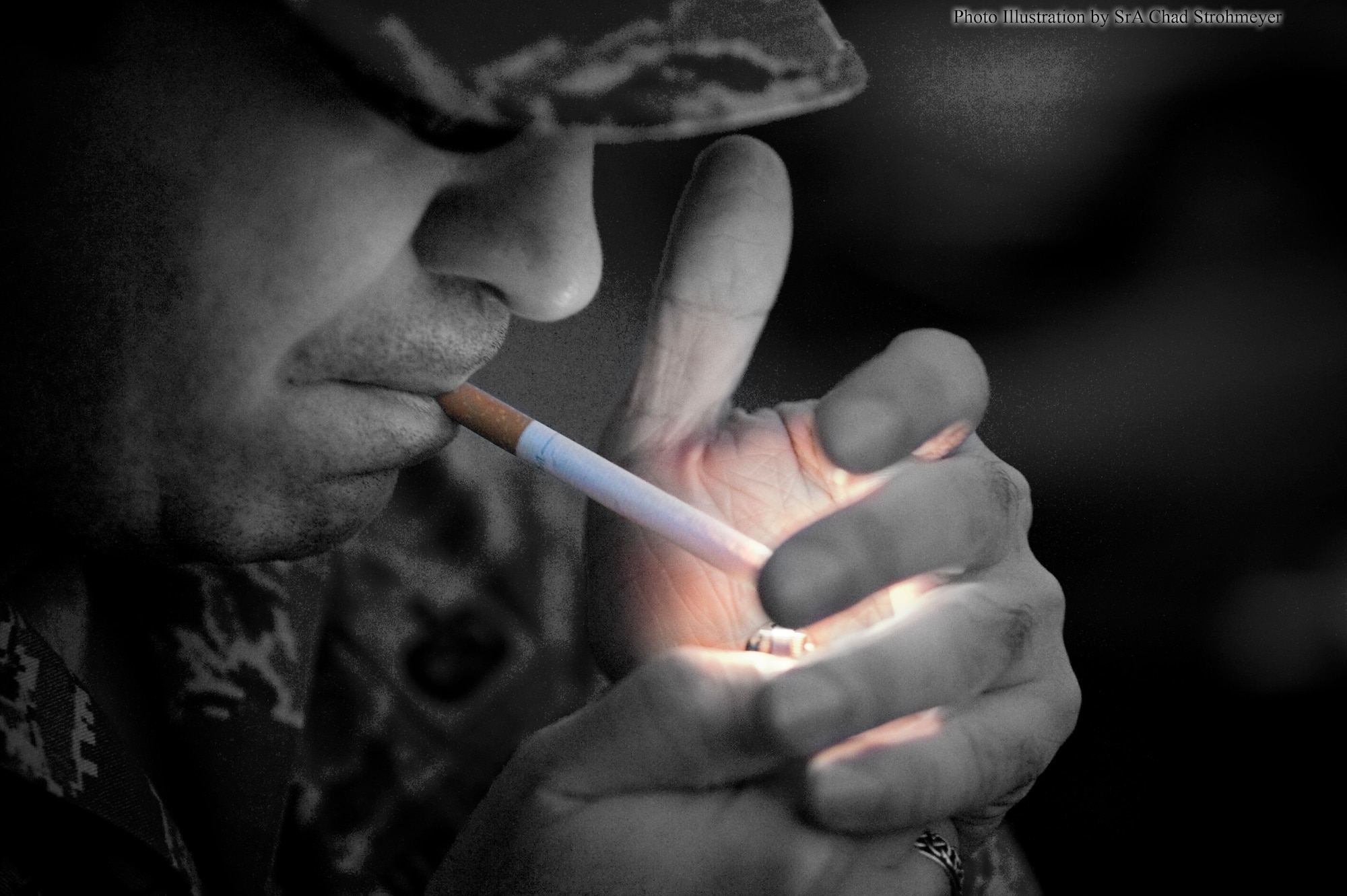 Effective May 1, 2009, smoking is prohibited in dorms and tower housing on Misawa Air Base. (U.S. Air Force photo illustration by Senior Airman Chad Strohmeyer)