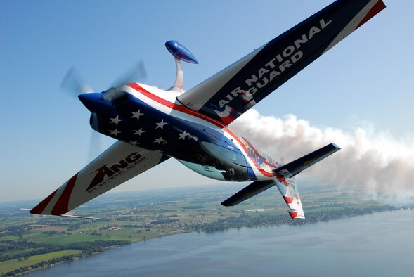 Maj. John Klatt, a pilot from the Minnesota Air National Guard’s 148th Fighter Wing in Duluth, Minn., is also a civilian aerobatic pilot that partners with the Air National Guard to assist in their recruiting efforts at air shows across the nation. In addition to his performances at the air shows, Maj. Klatt provides incentive flights to recruiters and Guard volunteers as part of his work to promote the Air National Guard, while helping recruit and retain its members. Maj. Klatt owns the Staudacher S-300D, which is capable of pulling more than 20 G’s, which is twice the load of the F-16C Fighting Falcon. (U.S. Air Force photo by Tech. Sgt. Don Nelson, 115 FW/PA) 