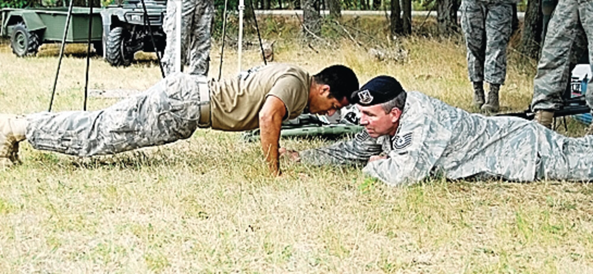 Members of Team Pope put their game faces on at the 2009 Air Mobility RODEO at McChord AFB, Wash. Team Pope was one of more than 100 teams participating in RODEO competition, including teams from seven foreign countries (U.S. Photo by Vicki Johnson)
