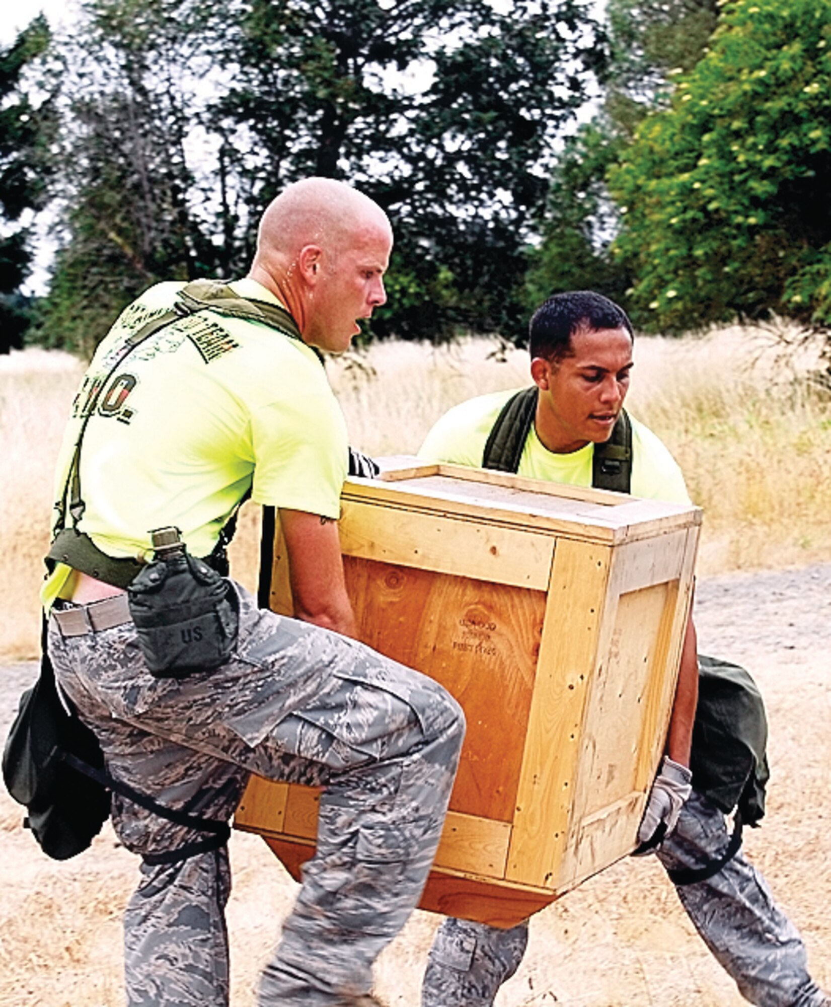 Members of Team Pope put their game faces on at the 2009 Air Mobility RODEO at McChord AFB, Wash. Team Pope was one of more than 100 teams participating in RODEO competition, including teams from seven foreign countries (U.S. Photo by Vicki Johnson)