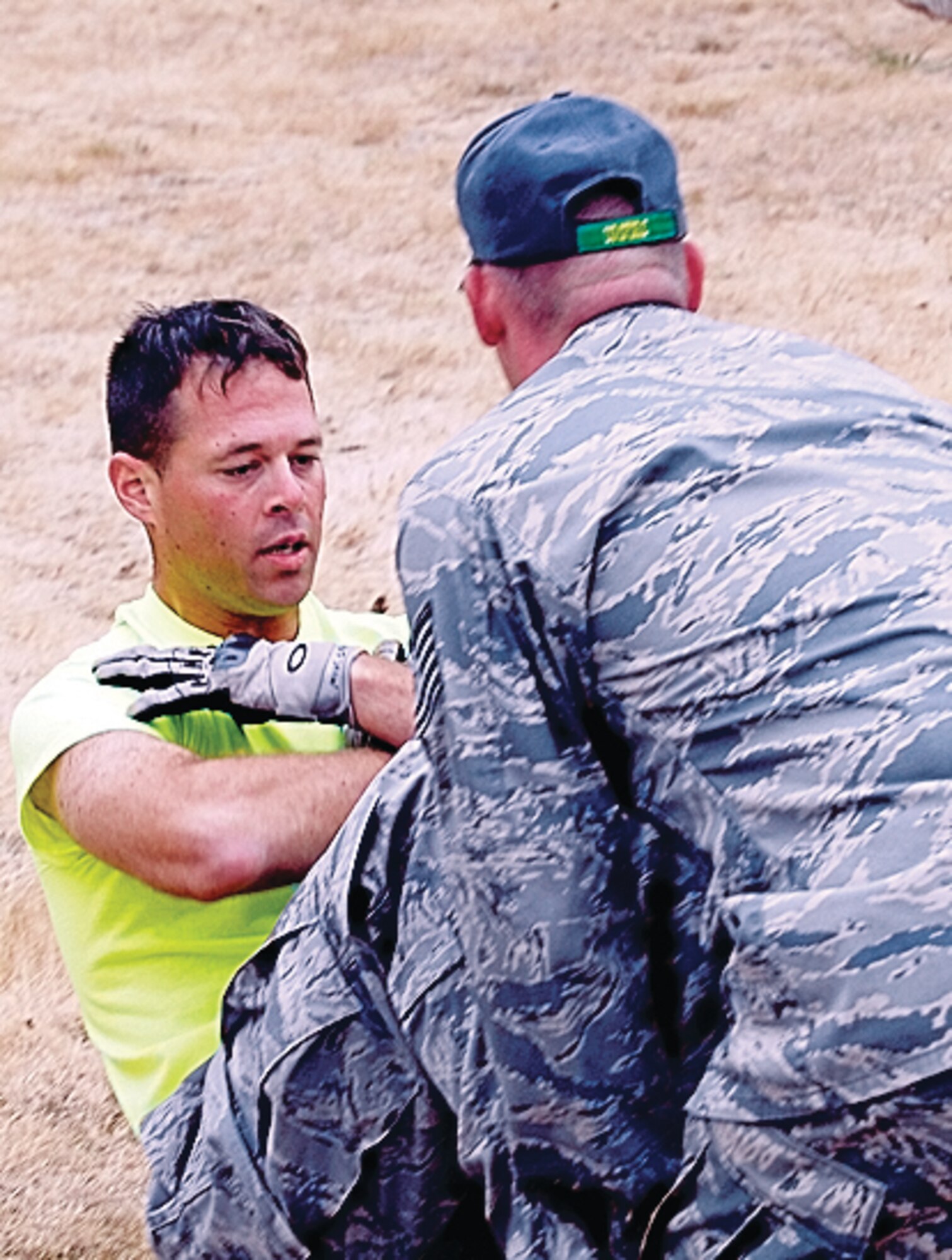 Members of Team Pope put their game faces on at the 2009 Air Mobility RODEO at McChord AFB, Wash. Team Pope was one of more than 100 teams participating in RODEO competition, including teams from seven foreign countries. (U.S. Photo by Vicki Johnson)