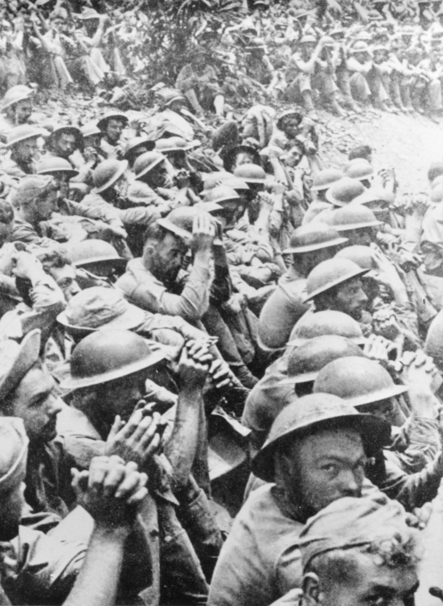 American servicemen surrender to the Japanese and begin the Death March. (U.S. Air Force photo)