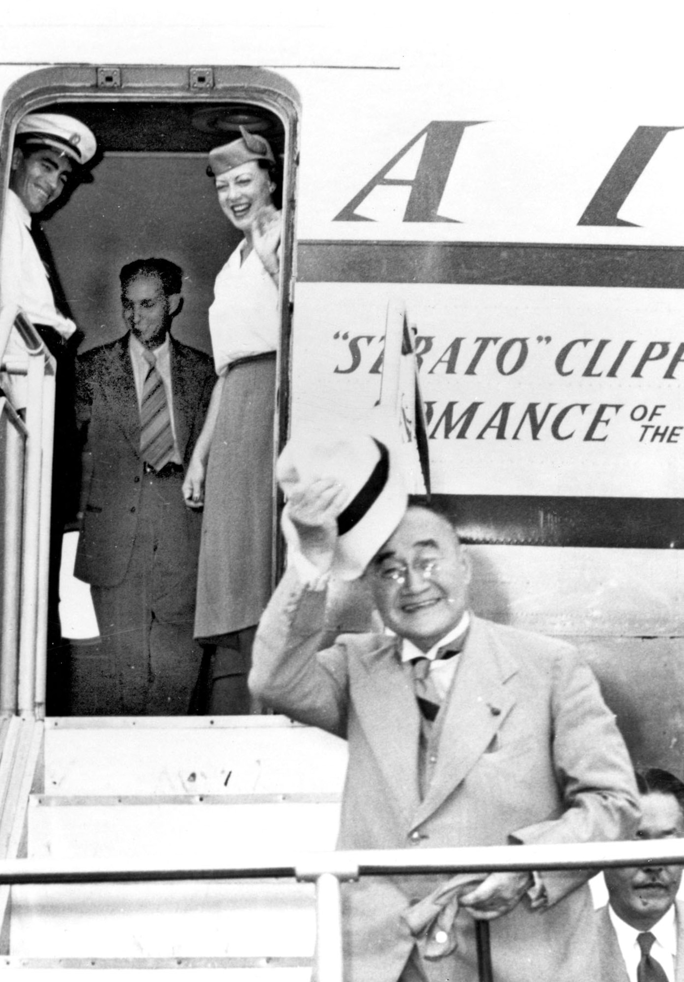 Protecting dignitaries has been one of OSI’s many functions. A special agent (inside airplane) accompanies Japanese Prime Minister Yoshida from Haneda Air Base, Japan, to a San Francisco peace conference in 1951. (U.S. Air Force photo)