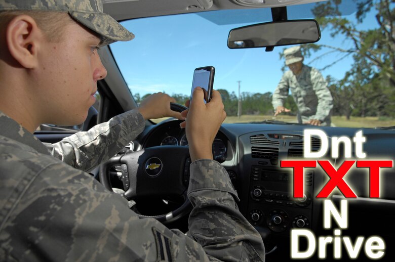 VANDENBERG AIR FORCE BASE, Calif. --  Texting while driving is not only illegal, it is dangerous to people both inside and outside the vehicle. Don't text and drive. (U.S. Air Force photo graphic/Airman 1st Class Andrew Lee)