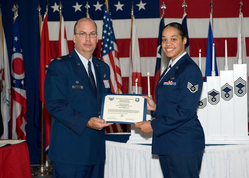 Thirty-one NCOs attended the 512th Airlift Wing NCO Induction Ceremony Aug. 2 at the Landings. The Airmen were promoted to staff sergeant over the past year. The ceremony, hosted by the wing's Top 3, formally inducted these Airmen into the NCO corps. (U.S. Air Force photo/Jason Minto)