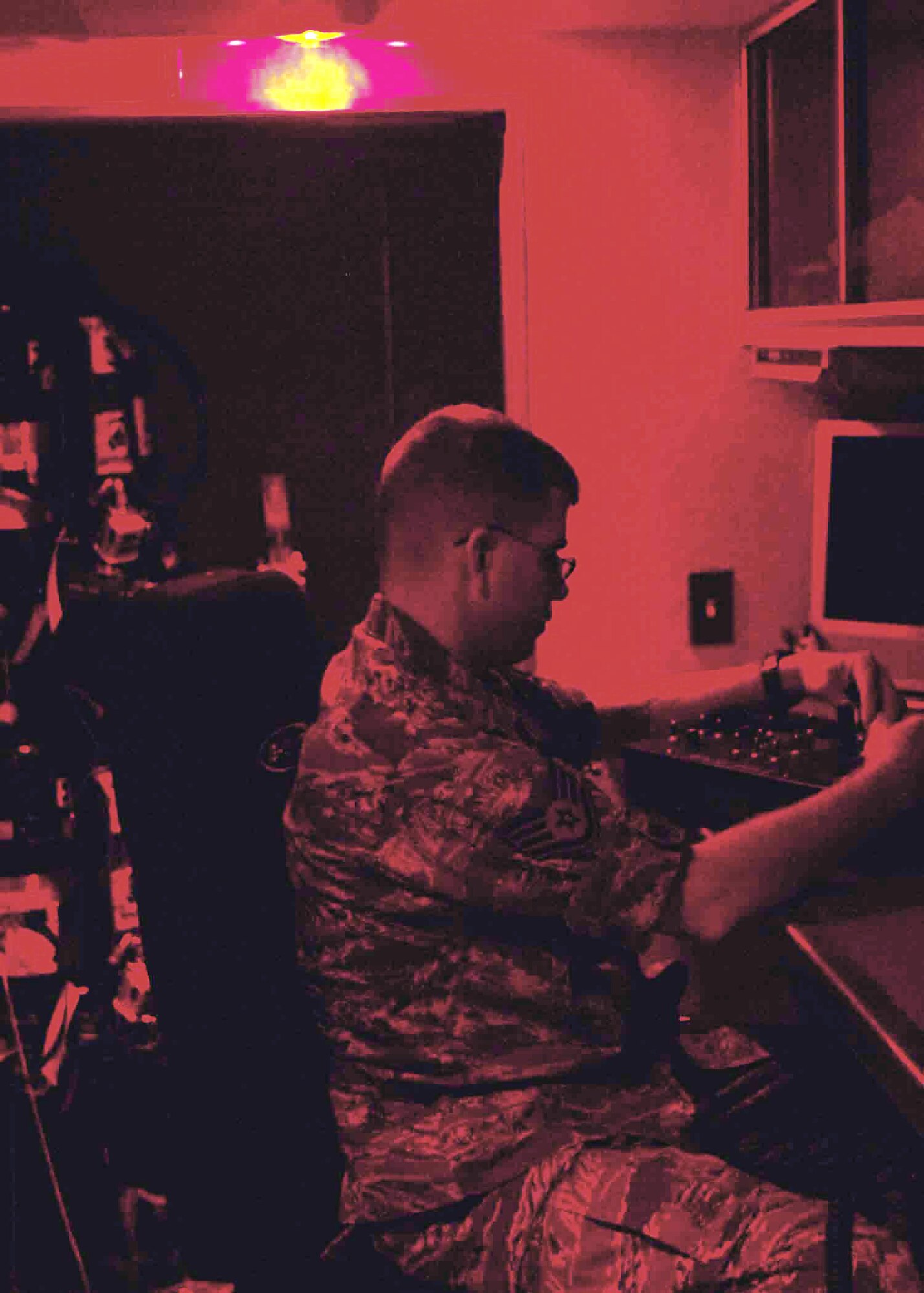 Staff Sgt. David Olson operates an HD-1 remote entry robot from within a bomb squad emergency response vehicle July 29 at Cannon Air Force Base, N.M. Sergeant Olson is a 27th Special Operations Civil Engineer Squadron explosive ordnance disposal member. (U.S. Air Force photo/Airman 1st Class James Bell) 