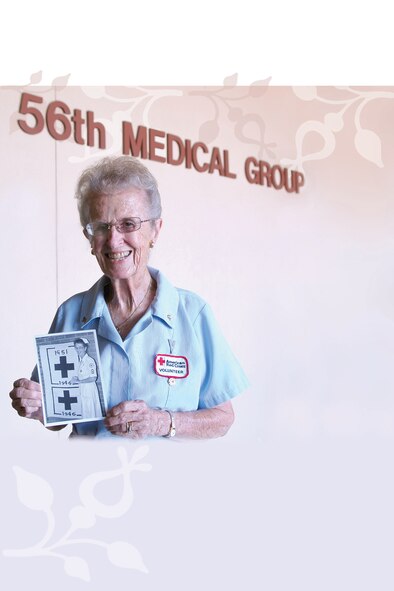 Red Cross Volunteer, Betty Grenig, 88, recently received the U.S. Air Force Chief of Staff Volunteer Excellence Award at a ceremony at Luke Air Force Base, Ariz.