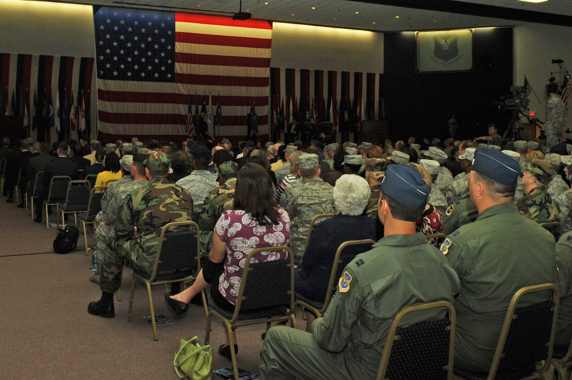 Congressional members, elected officials, community leaders, Airmen and other special guests attend the Air Force Global Strike Command activation ceremony at Barksdale Air Force Base Aug. 7. The new major command is the latest -- and largest -- reorganization in the Air Force's ongoing effort to reinvigorate the Air Force nuclear enterprise.. (U.S. Air Force photo/Airman 1st Class Brittany Y. Bateman)