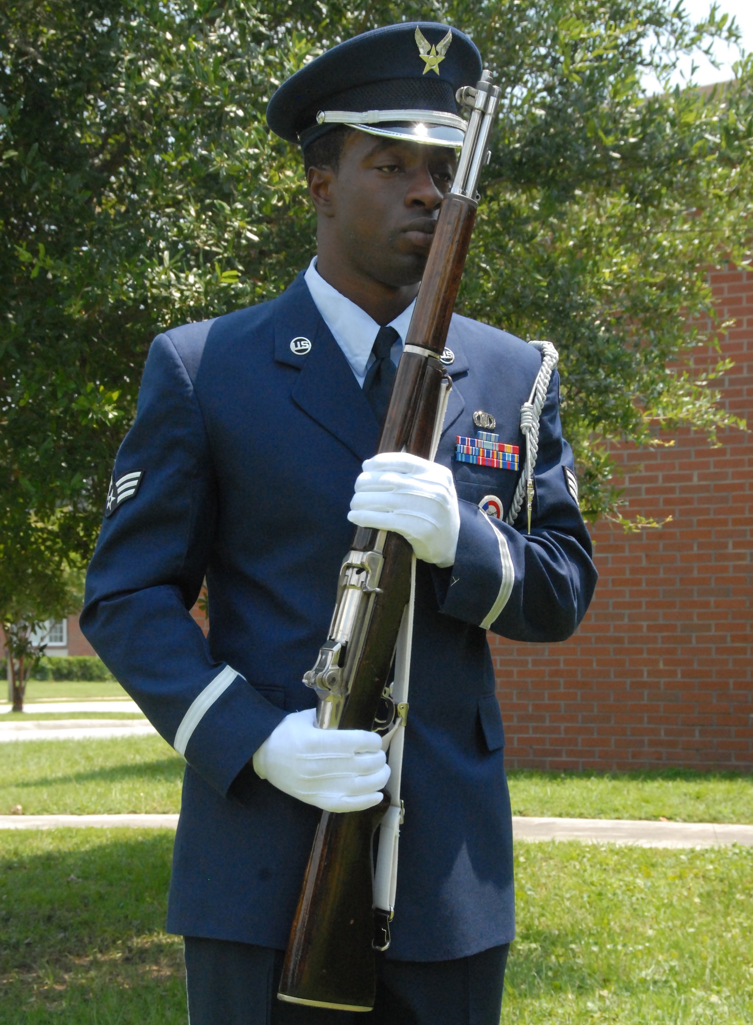 Senior Airman Joseph Truesdale's favorite aspect of the honor guard is the camaraderie they share amongst one another as an organization, as well as the impact the honor guard has on the local community.