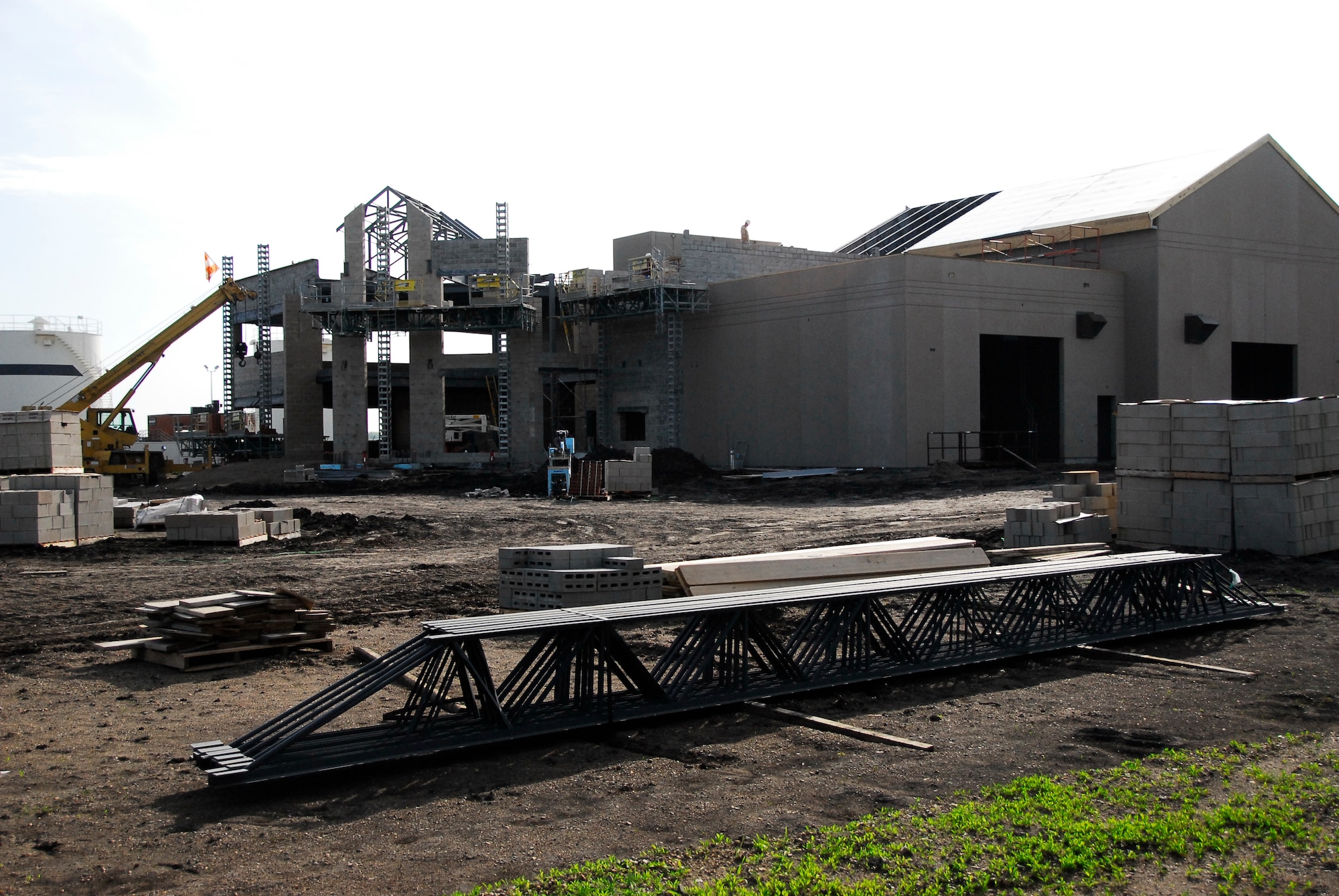 SIOUX FALLS -- A work in progress, the new CE building May 15.  (U.S. Air Force Photo by Master Sgt. Nancy Ausland)