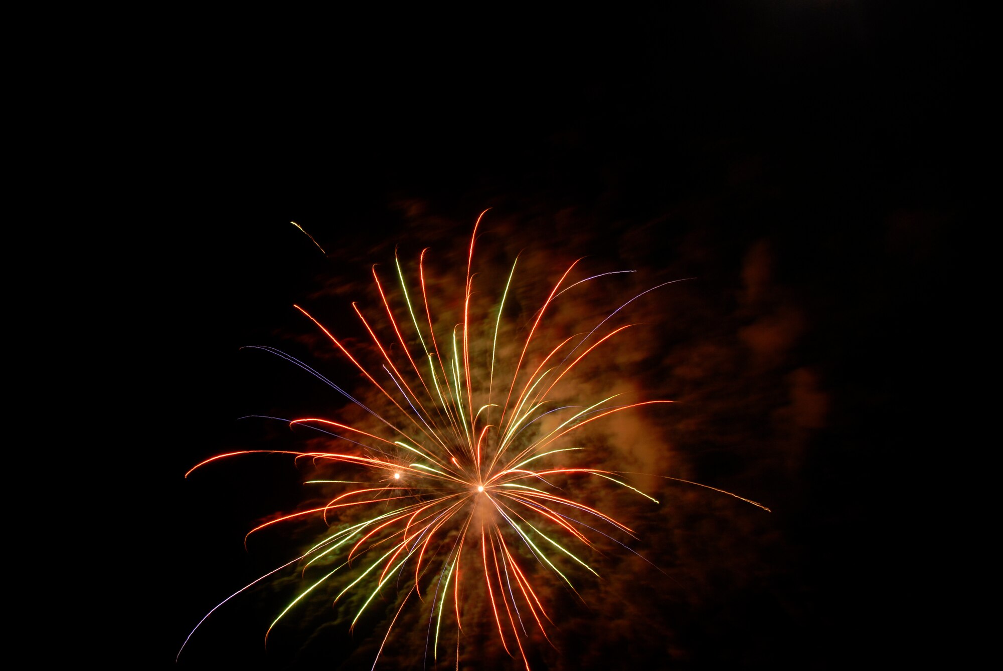 Fireworks over the Suriname River. (U.S. Air Force Photo by Master Sgt Chris Stewart)