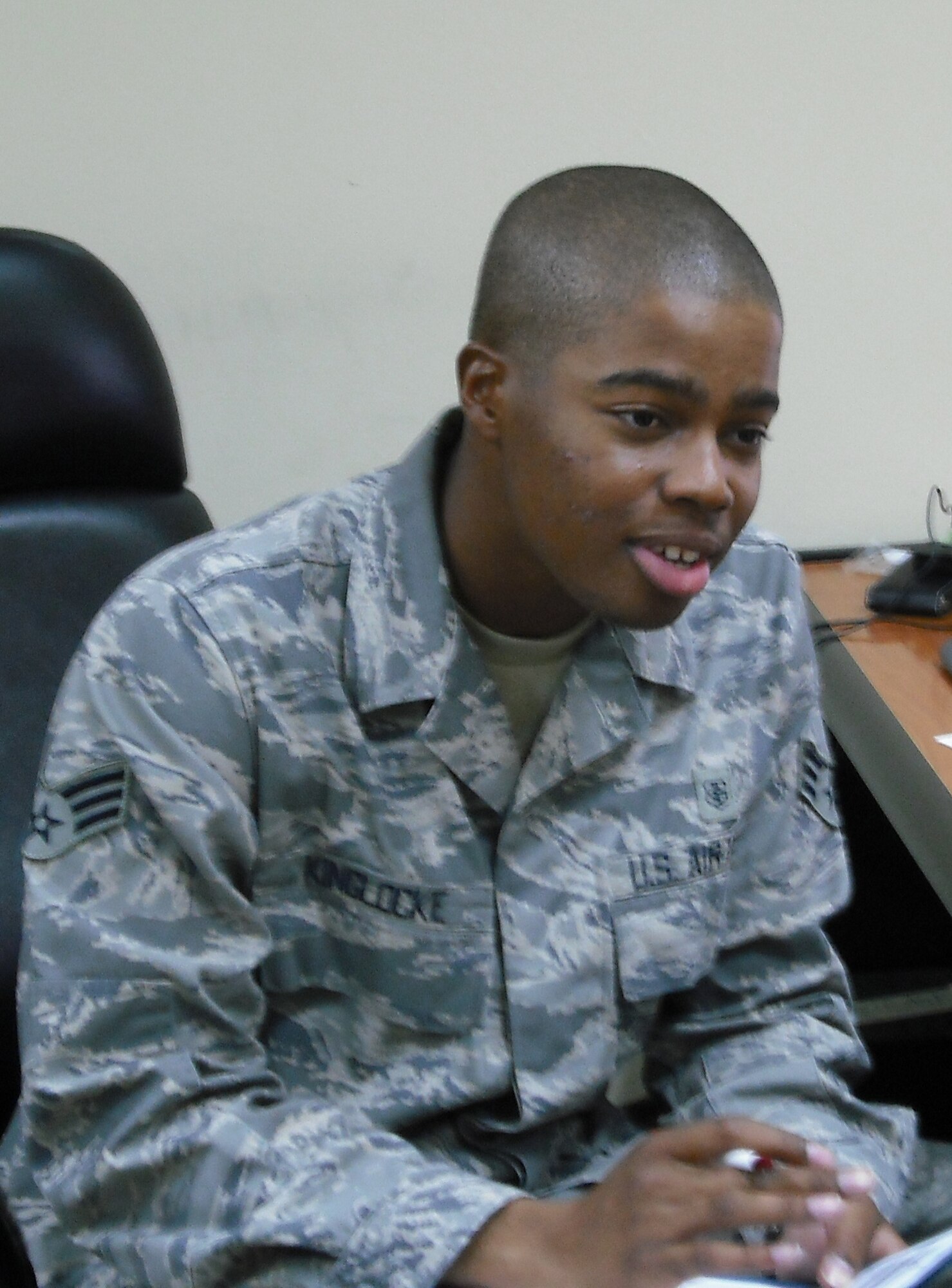 Senior Airman Joseph Kinglocke is a 386th Expeditionary Medical Group mental health technician deployed from the 59th Mental Health Squadron, Lackland Air Force Base, Texas. (Courtesy photo)